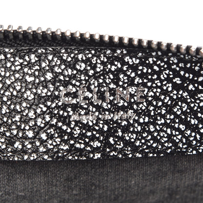 Celine Lambskin Embossed Small Trio Crossbody Bag Black White 8 of 10
