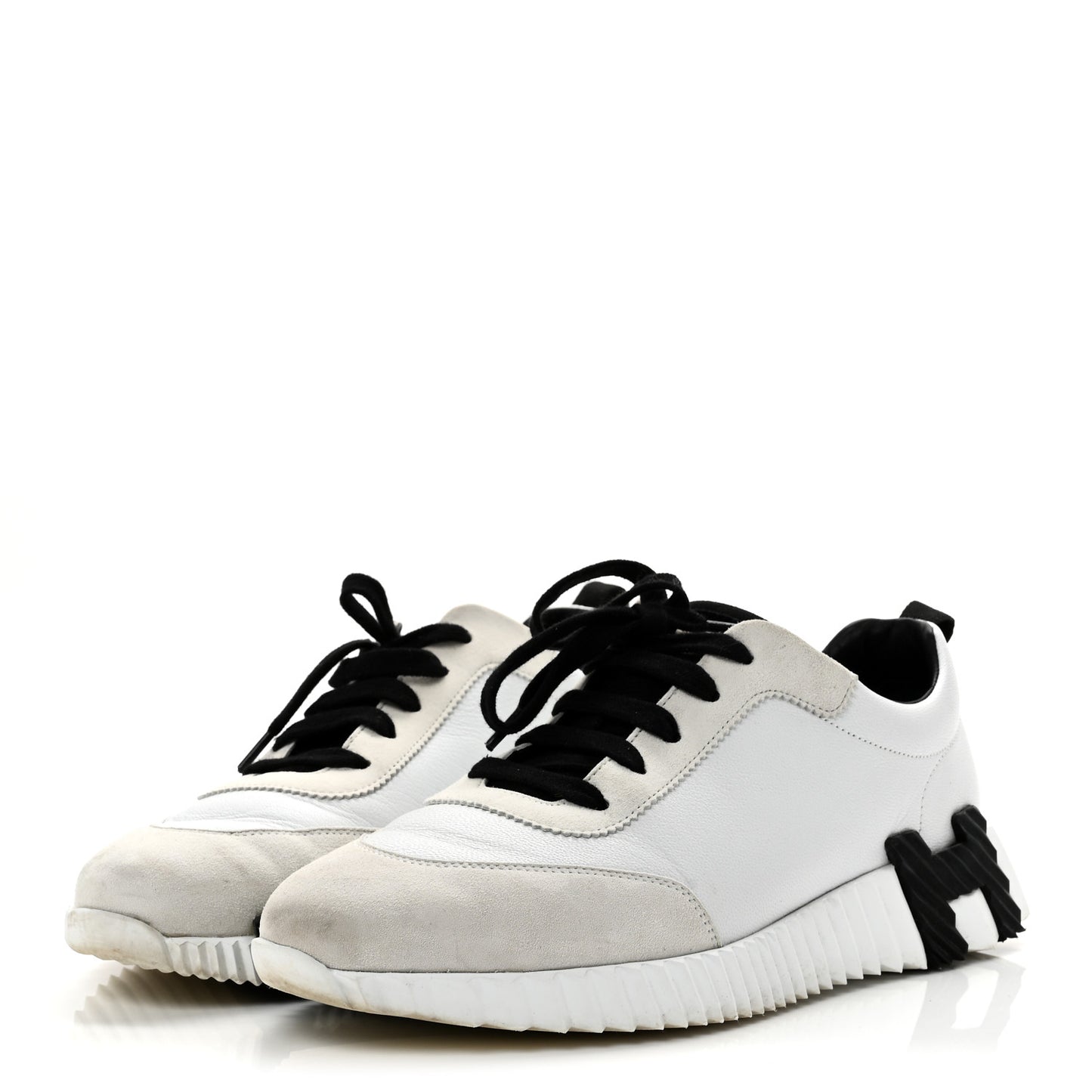 Sport Goatskin Suede Goatskin Bouncing Sneakers 40 White Black