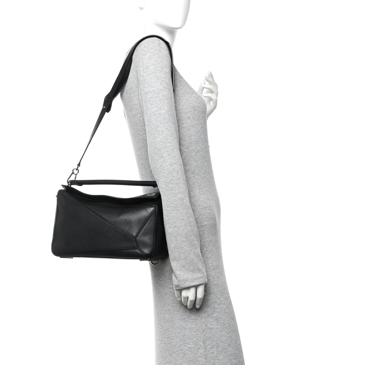 Calfskin Medium Puzzle Bag Black