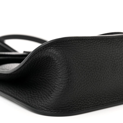 Hermes Taurillon Clemence Halzan 25 Black 10 of 11