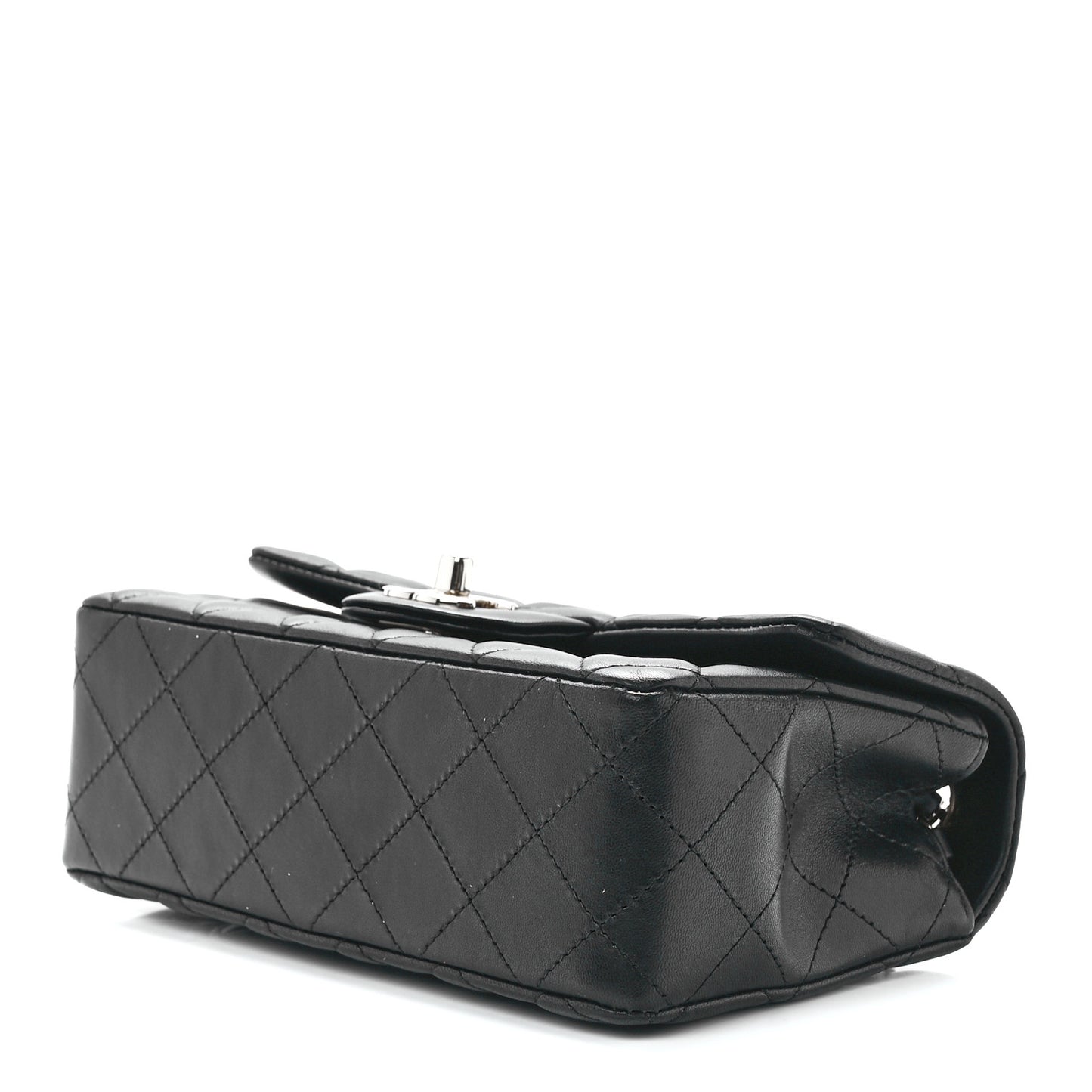 Lambskin Quilted Mini Rectangular Flap Black