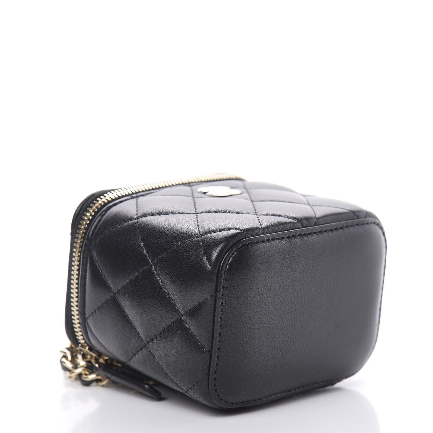 Chanel Lambskin Quilted Mini Vanity Case With Chain Black 4 of 11