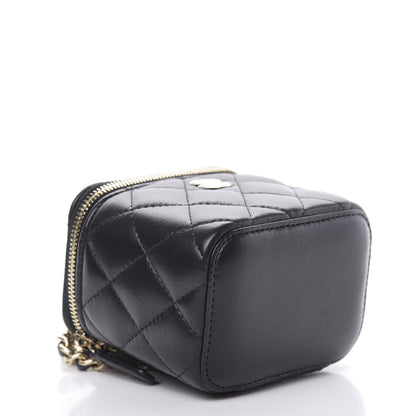 Chanel Lambskin Quilted Mini Vanity Case With Chain Black 4 of 11
