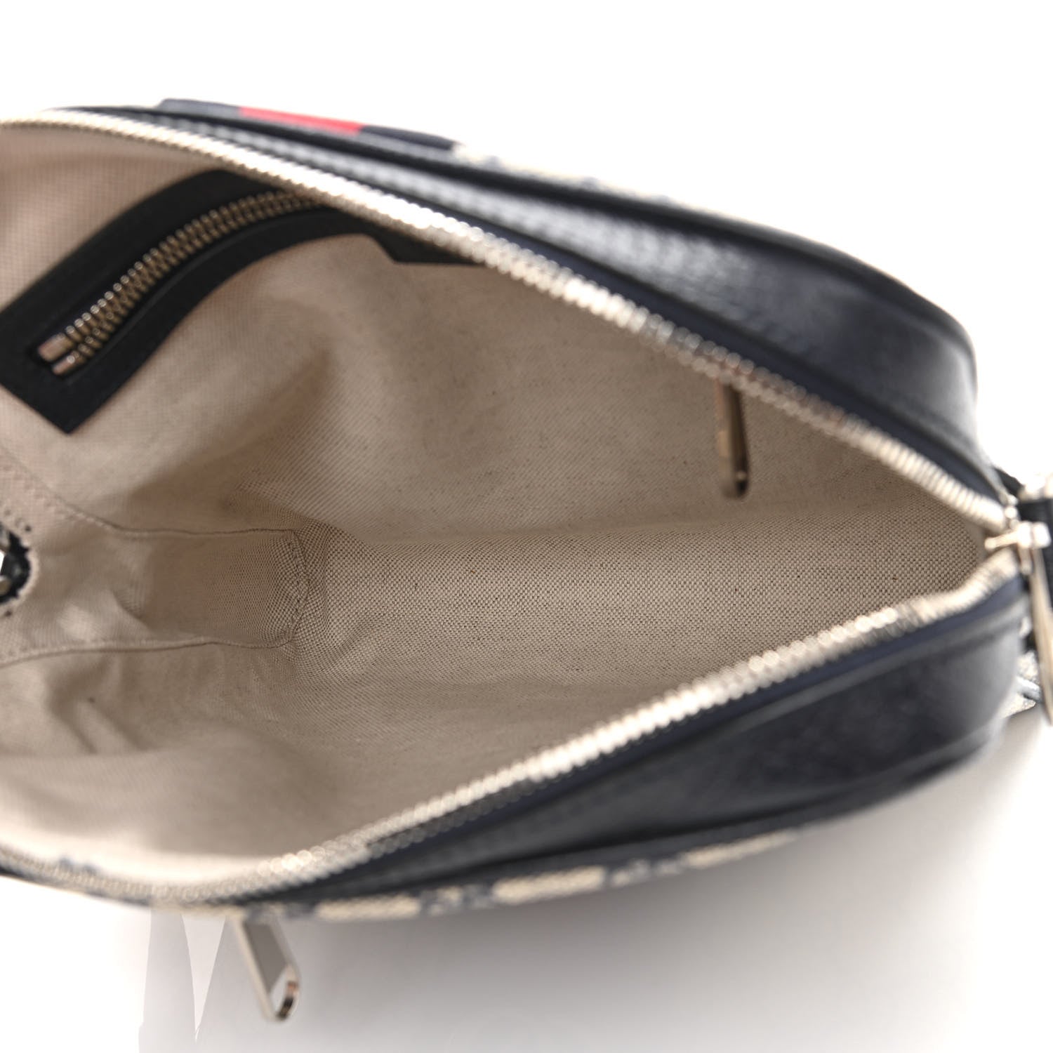 Gucci GG Supreme Monogram Textured Dollar Calfskin Web Small Ophidia Messenger Bag Beige Blue 5 of 11