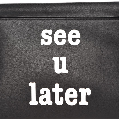 Loewe Calfskin See U Later T Pouch Bag Black White 26 of 28