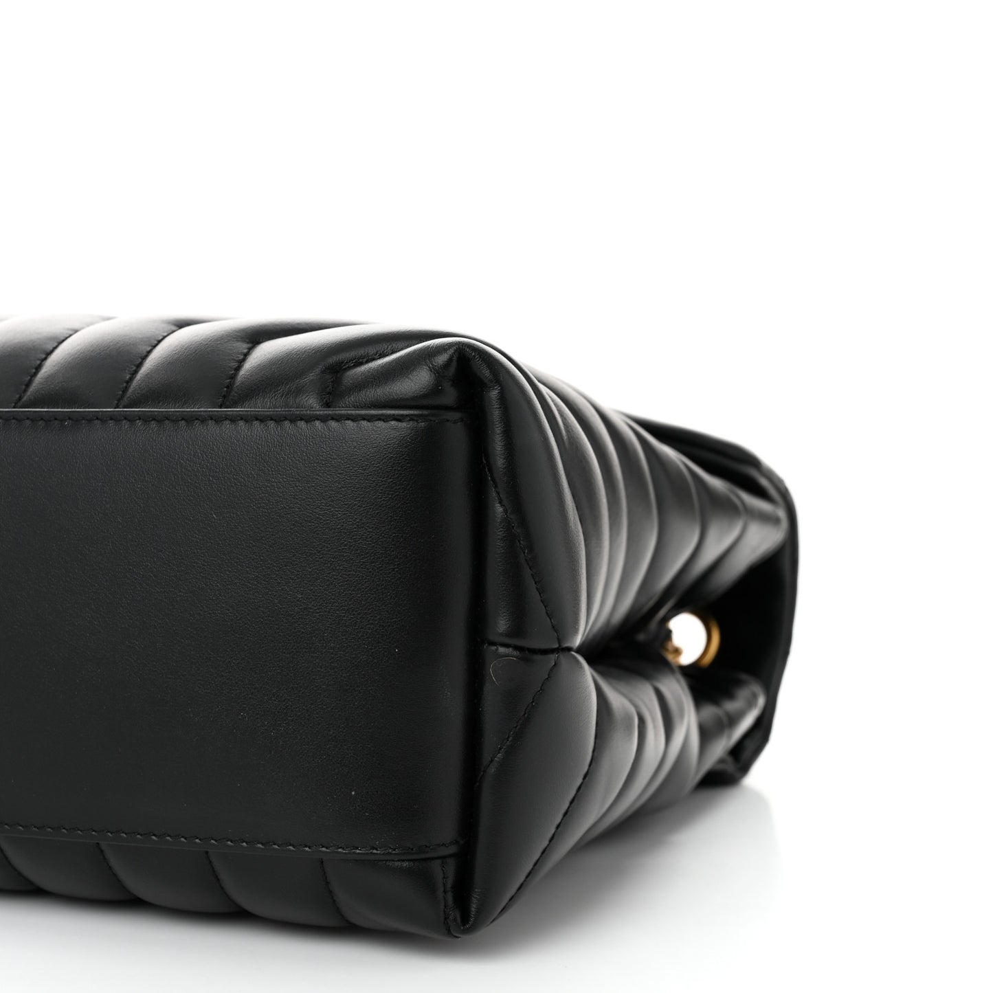 Calfskin Y Quilted Monogram Medium Loulou Chain Satchel Black