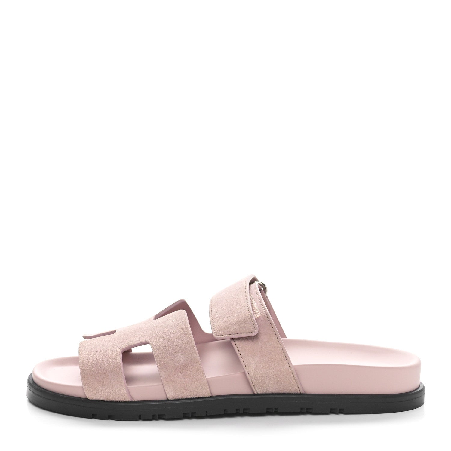 Hermes Suede Goatskin Womens Chypre Sandals Rose Porcelaine 1 of 8