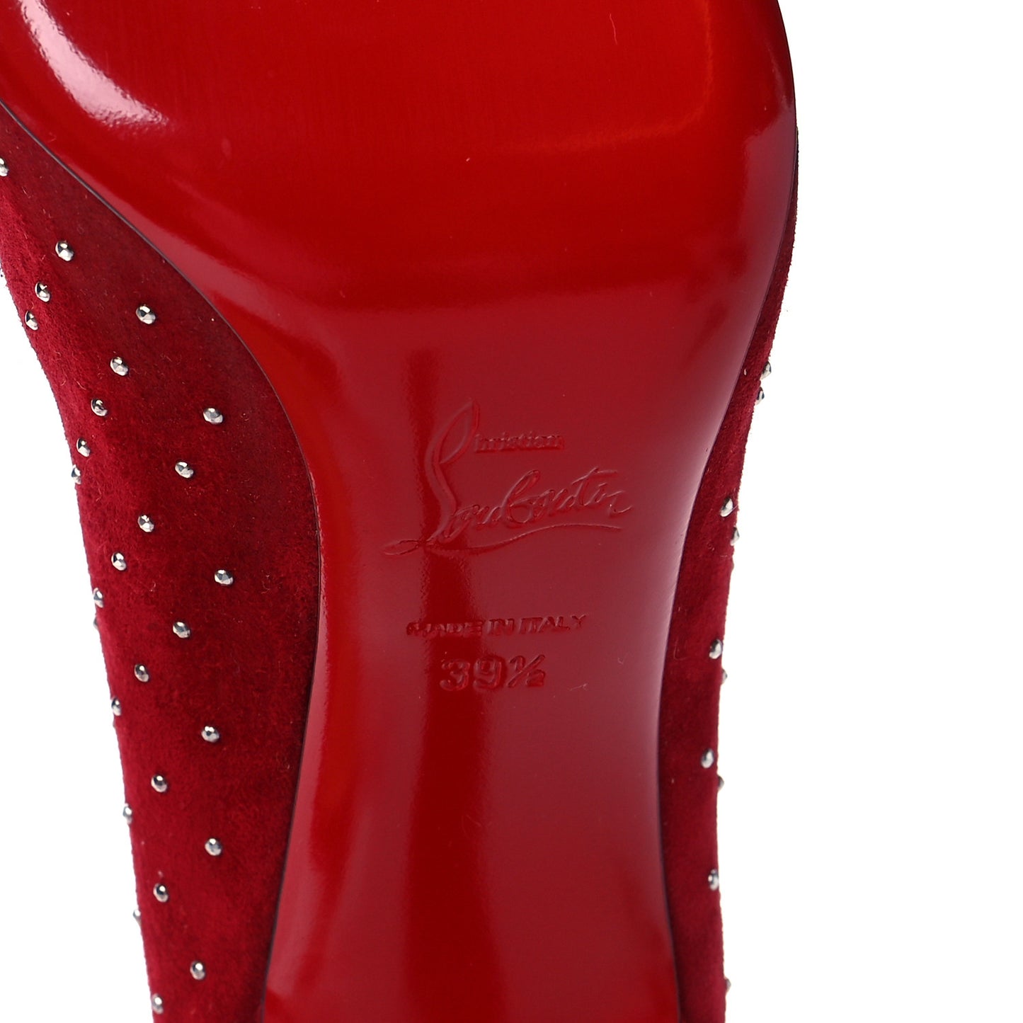 Suede Studded Hot Chick 100 Pumps 39.5 Red