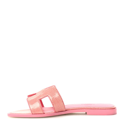 Hermes Lizard Oran Sandals 36 Pavot 1 of 9