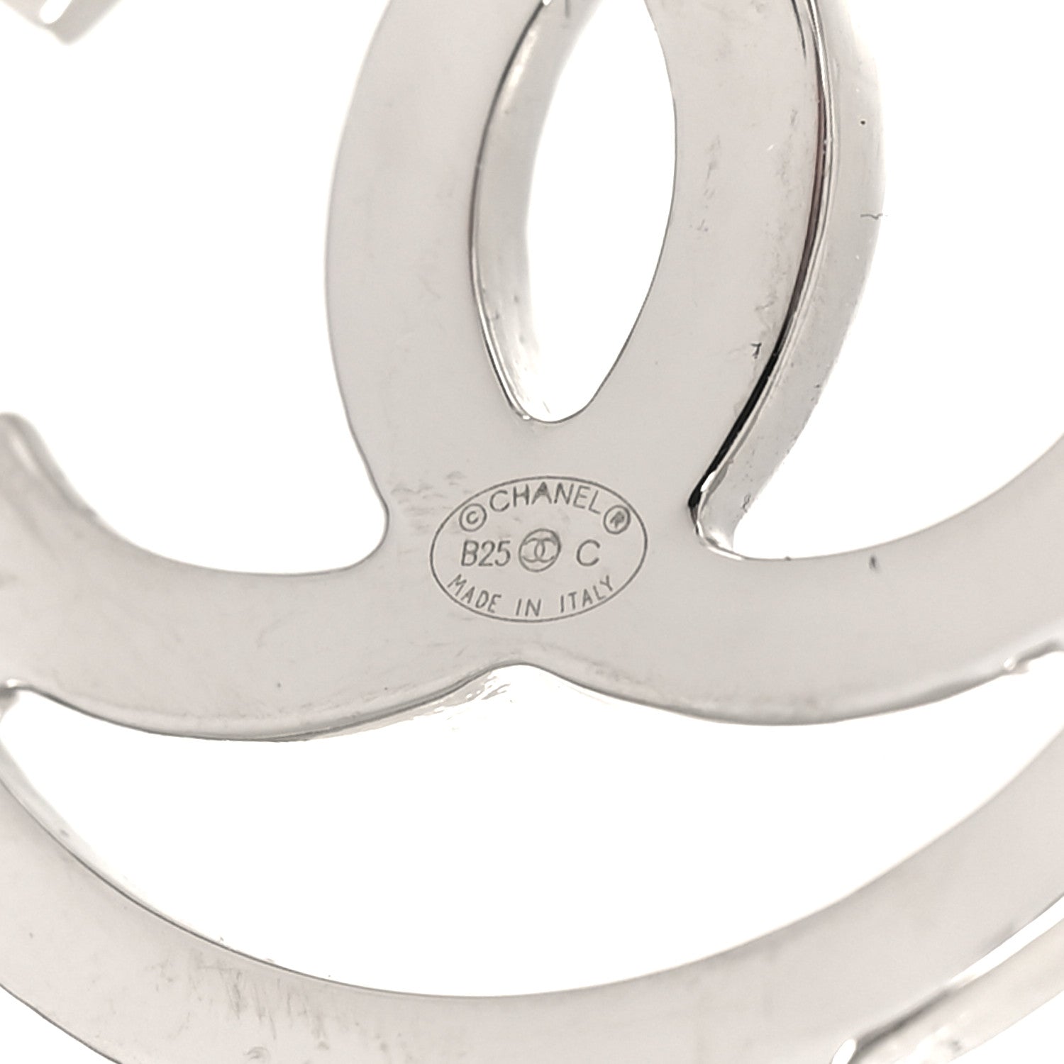 Chanel Metal Square CC Earrings Silver 4 of 5