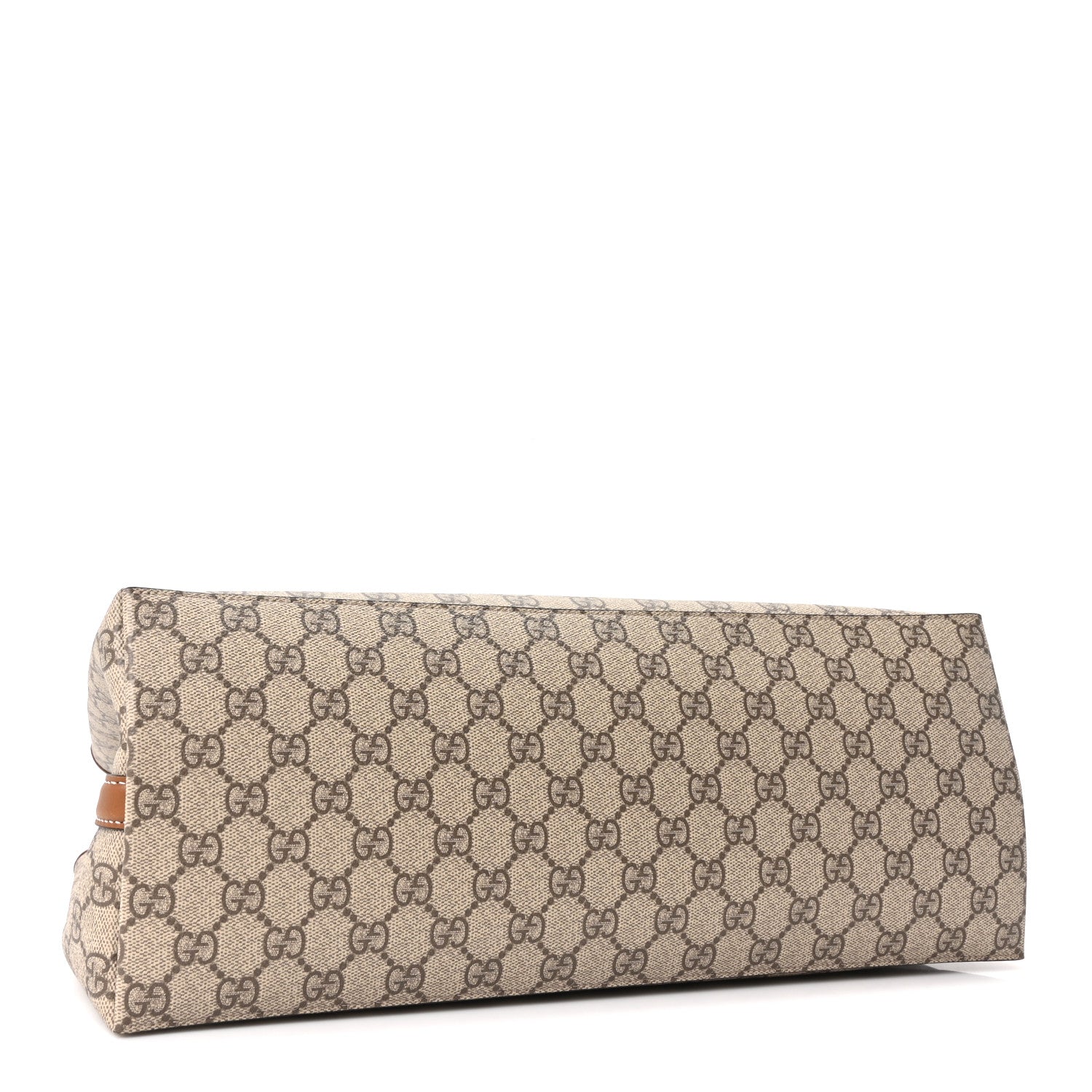 Gucci GG Supreme Monogram Emblem Large Tote Bag Beige Dark Brown 4 of 10