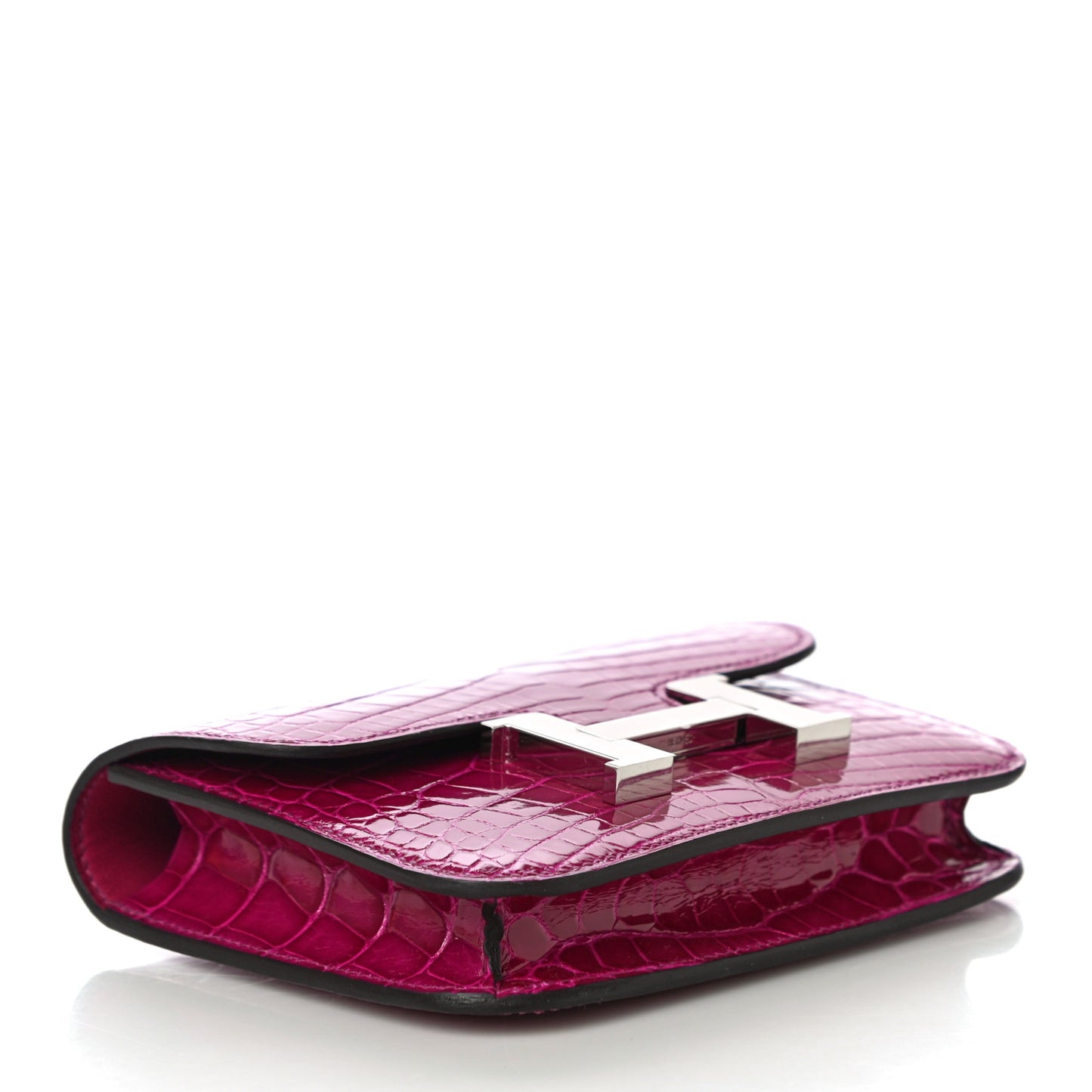 Shiny Alligator Constance Slim Wallet Rose Scheherazade