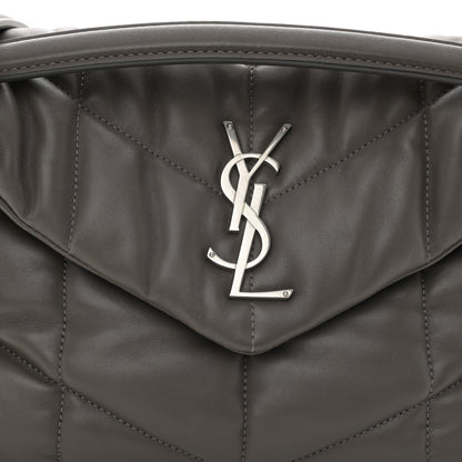 Saint Laurent Lambskin Quilted Small Loulou Puffer Monogram Chain Satchel Storm 8 of 11