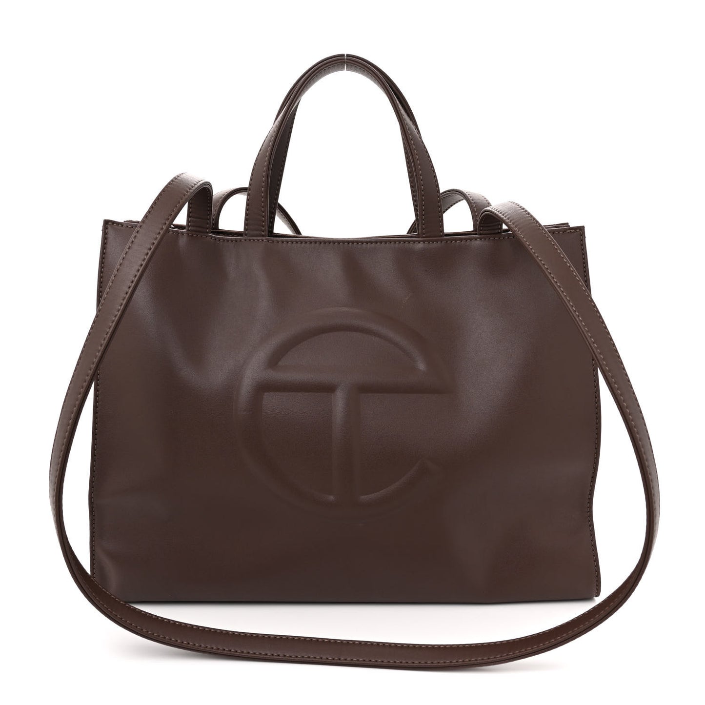 Vegan Leather Medium Shopping Bag Chocolate