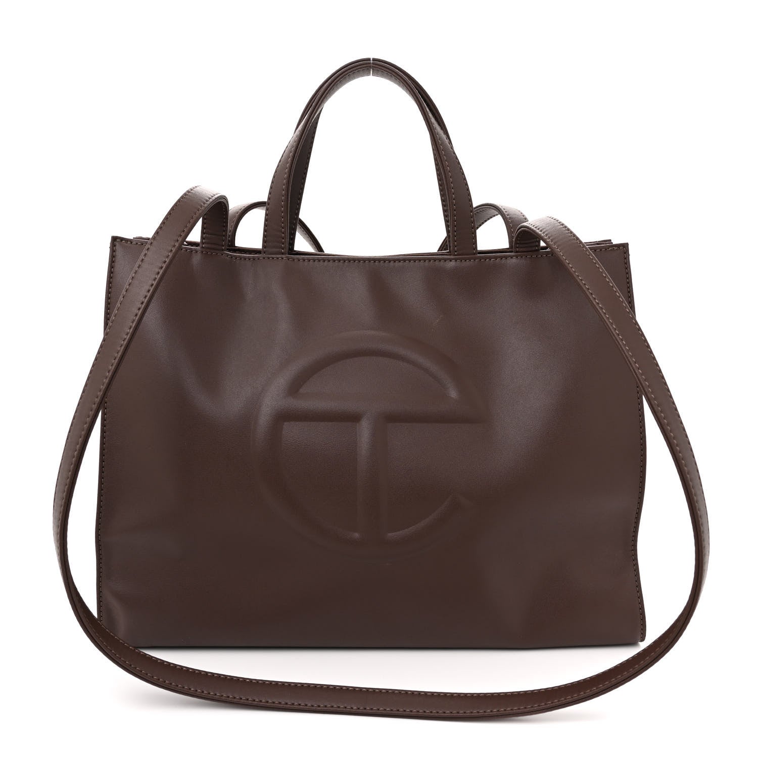 Telfar Vegan Leather Medium Shopping Bag Chocolate 1 of 13