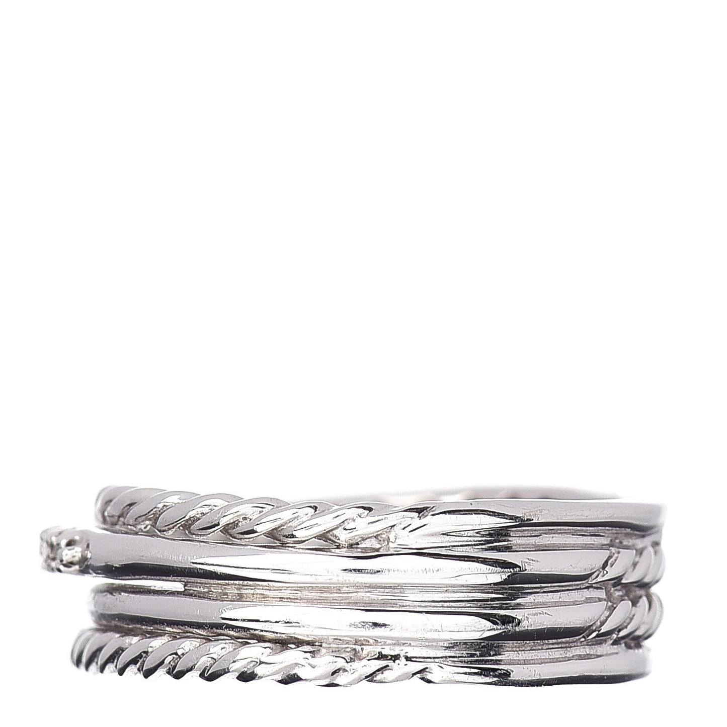 Sterling Silver Diamond 7mm Crossover Ring 51 5.75