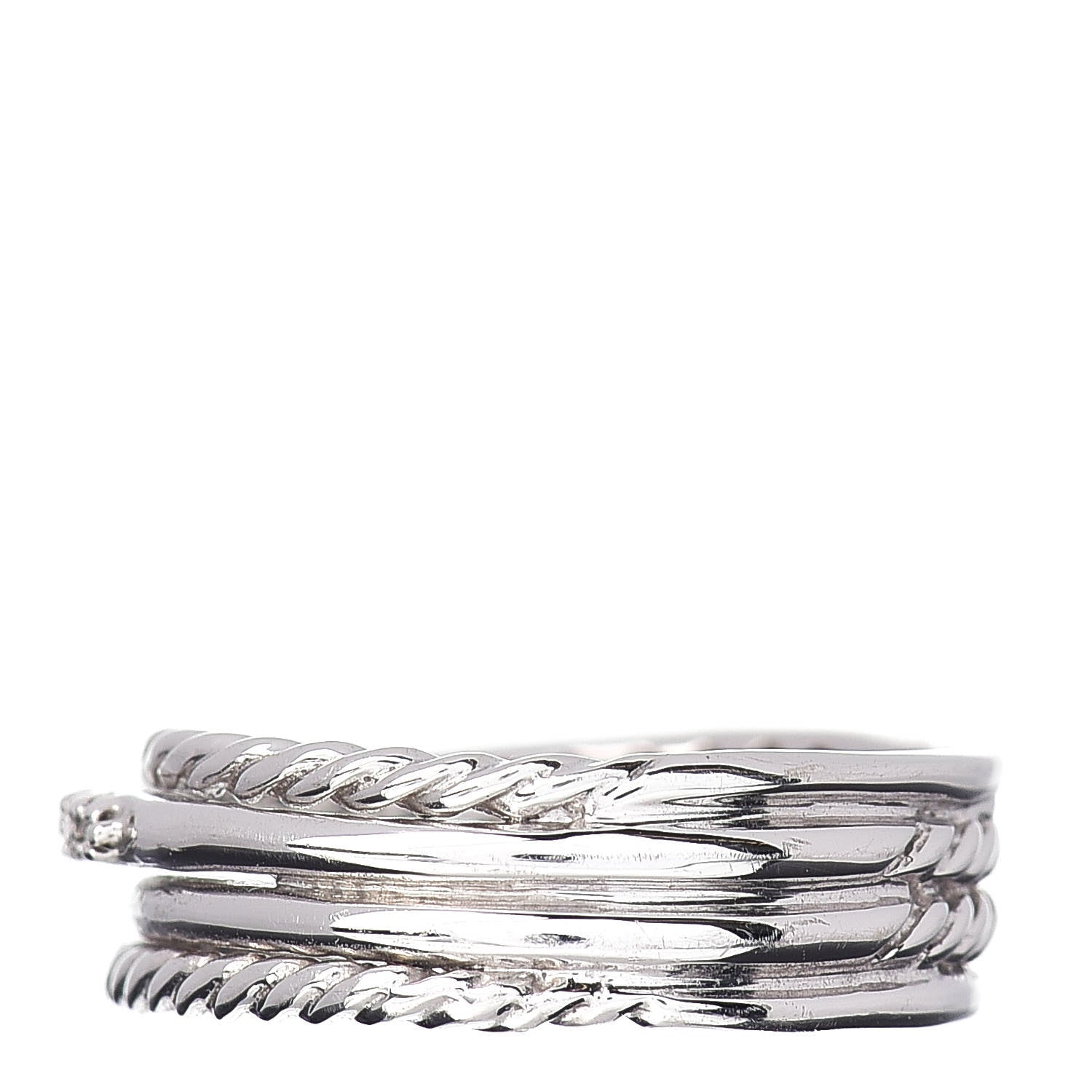 David Yurman Sterling Silver Diamond 7mm Crossover Ring 51 5.75 3 of 4