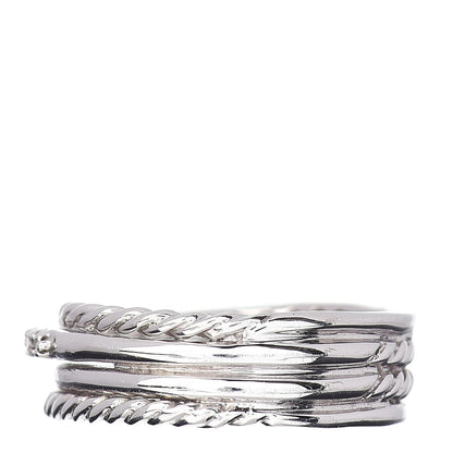 David Yurman Sterling Silver Diamond 7mm Crossover Ring 51 5.75 3 of 4