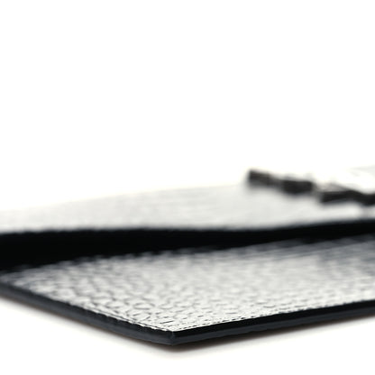 Saint Laurent Calfskin Crocodile Embossed Uptown Monogram Clutch Black 9 of 10