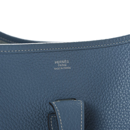 Hermes Taurillon Clemence Evelyne III GM Blue Jean 8 of 9