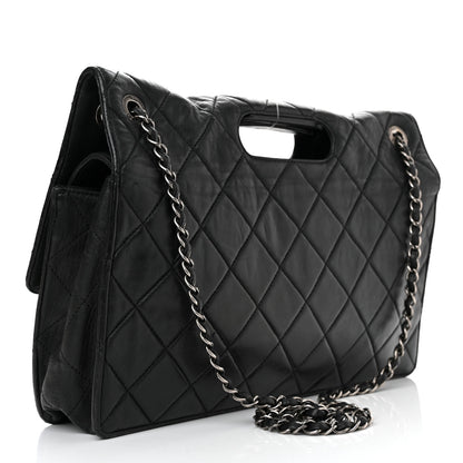 Chanel Washed Lambskin Maxi Take Away Flap Bag Black 3 of 16