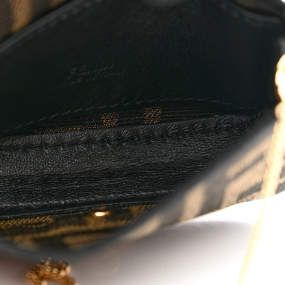 Fendi Fabric Jacquard FF 1974 Nano Baguette Charm Tobacco Moro Black 5 of 7