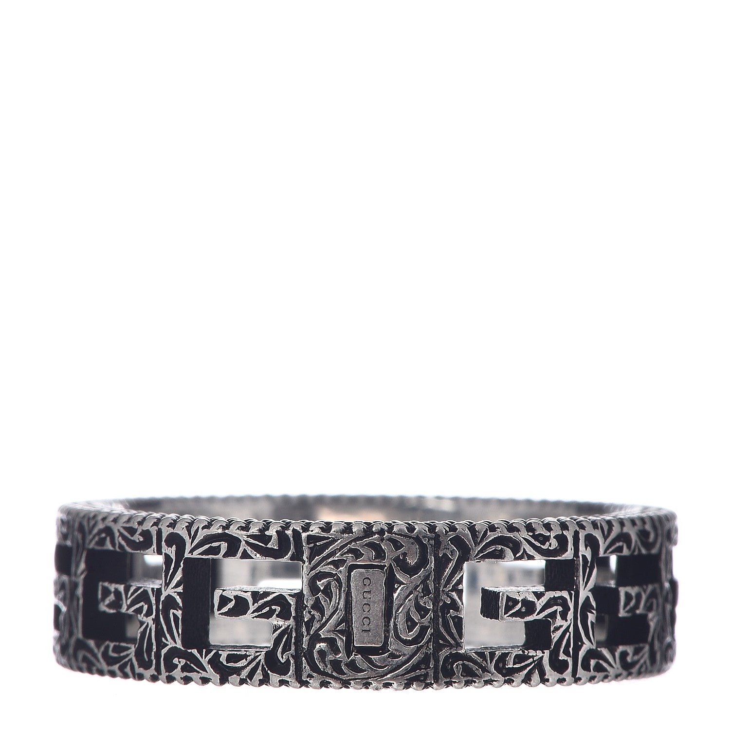 Gucci Sterling Silver Narrow Square G Band Ring 66 11.5 3 of 4