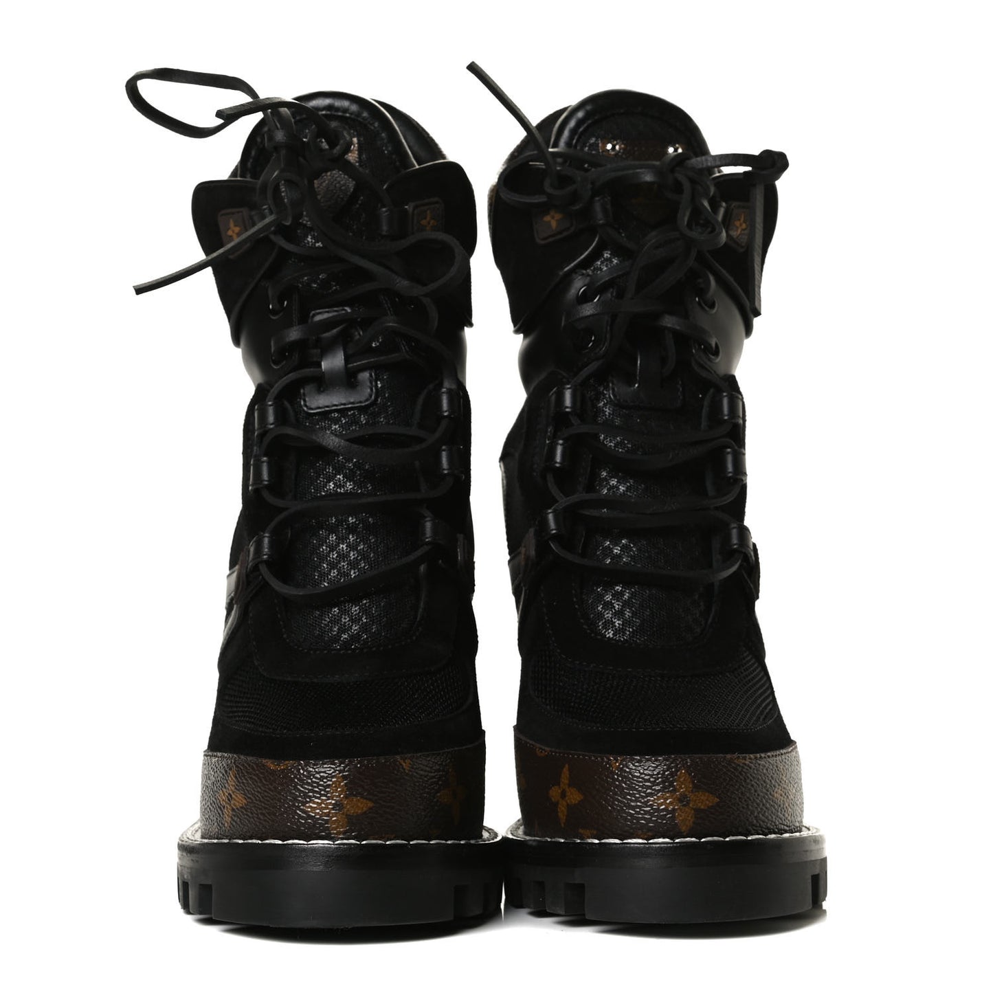 Suede Calfskin Monogram Star Trail Ankle Boots 40 Black