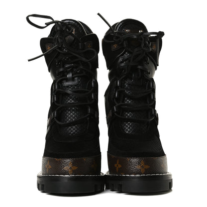Louis Vuitton Suede Calfskin Monogram Star Trail Ankle Boots 40 Black 2 of 9