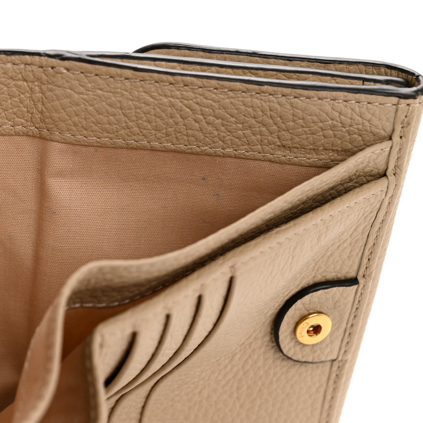 Grained Calfskin Marcie Square Wallet Root Beige
