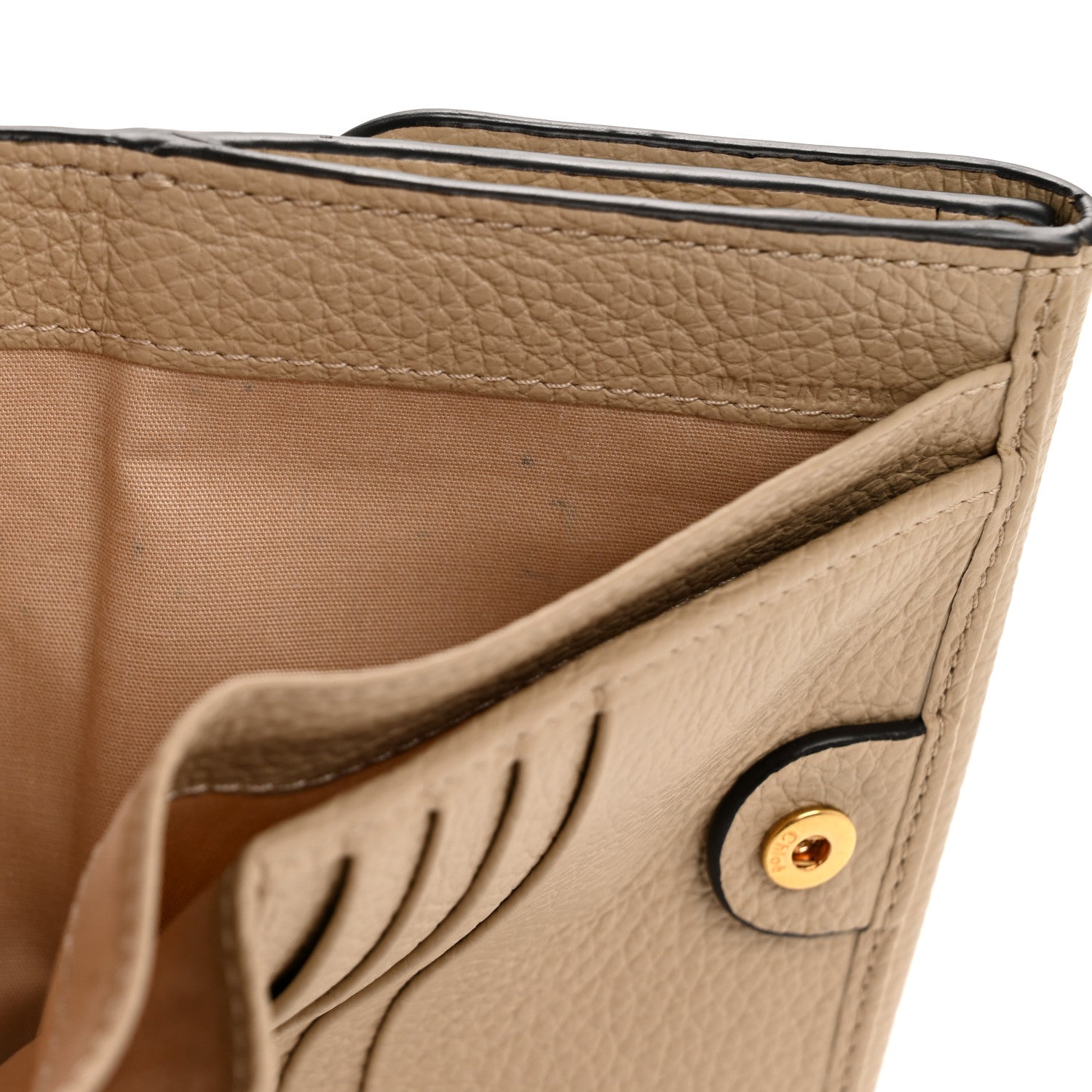 Chloe Grained Calfskin Marcie Square Wallet Root Beige 9 of 12