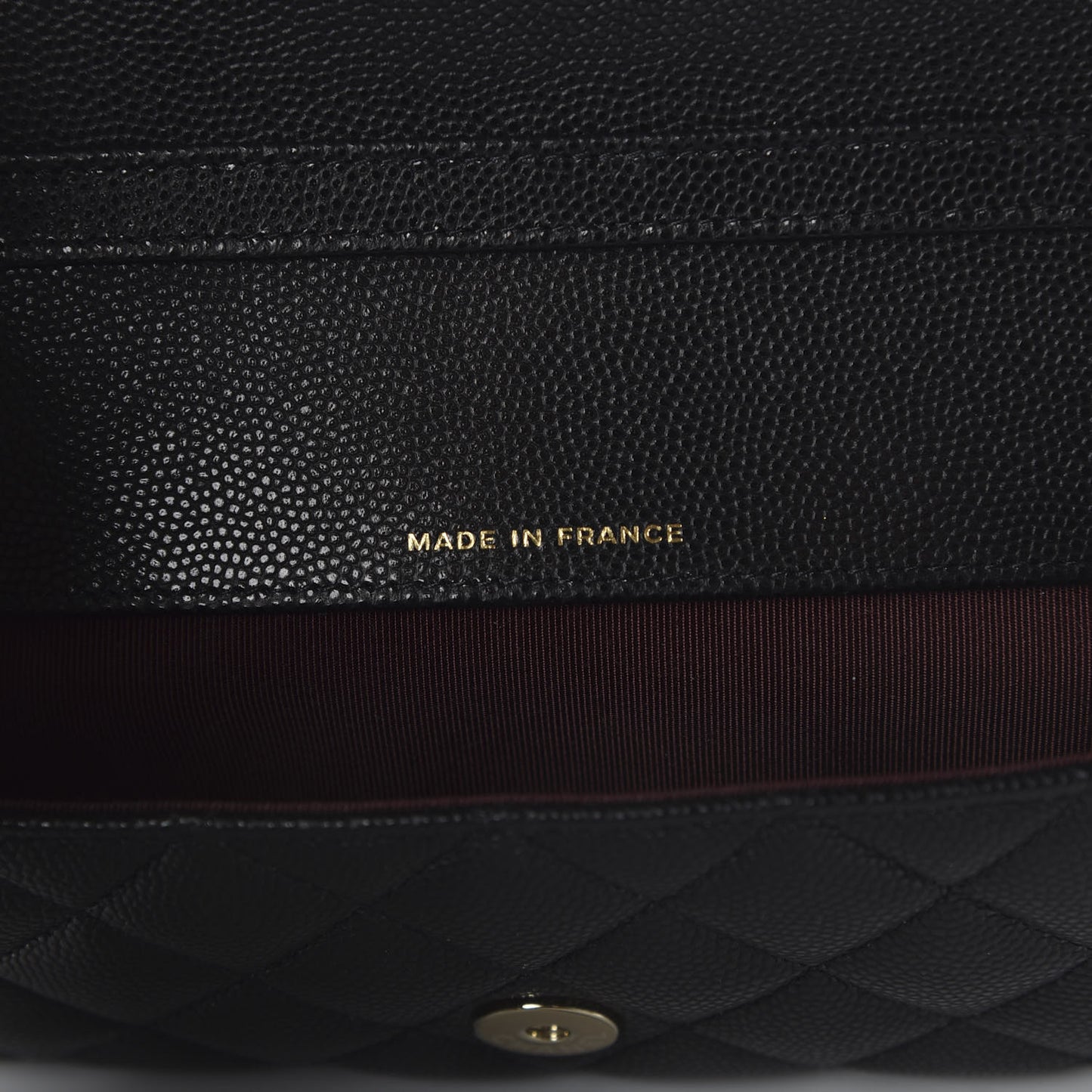 Caviar Quilted Glasses Case With Chain Black