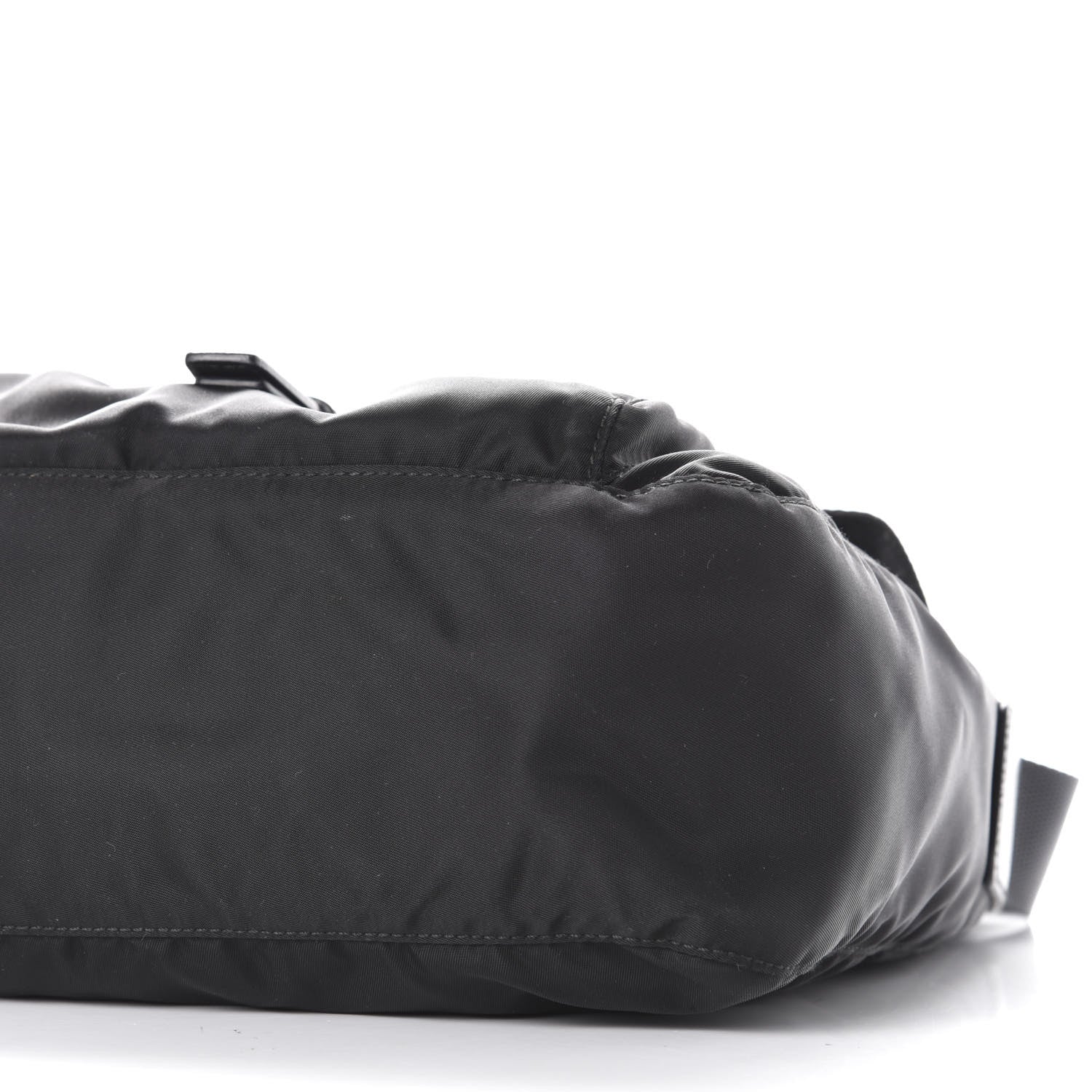 Prada Nylon Vela Saffiano Single Buckle Messenger Shoulder Bag Black 7 of 9