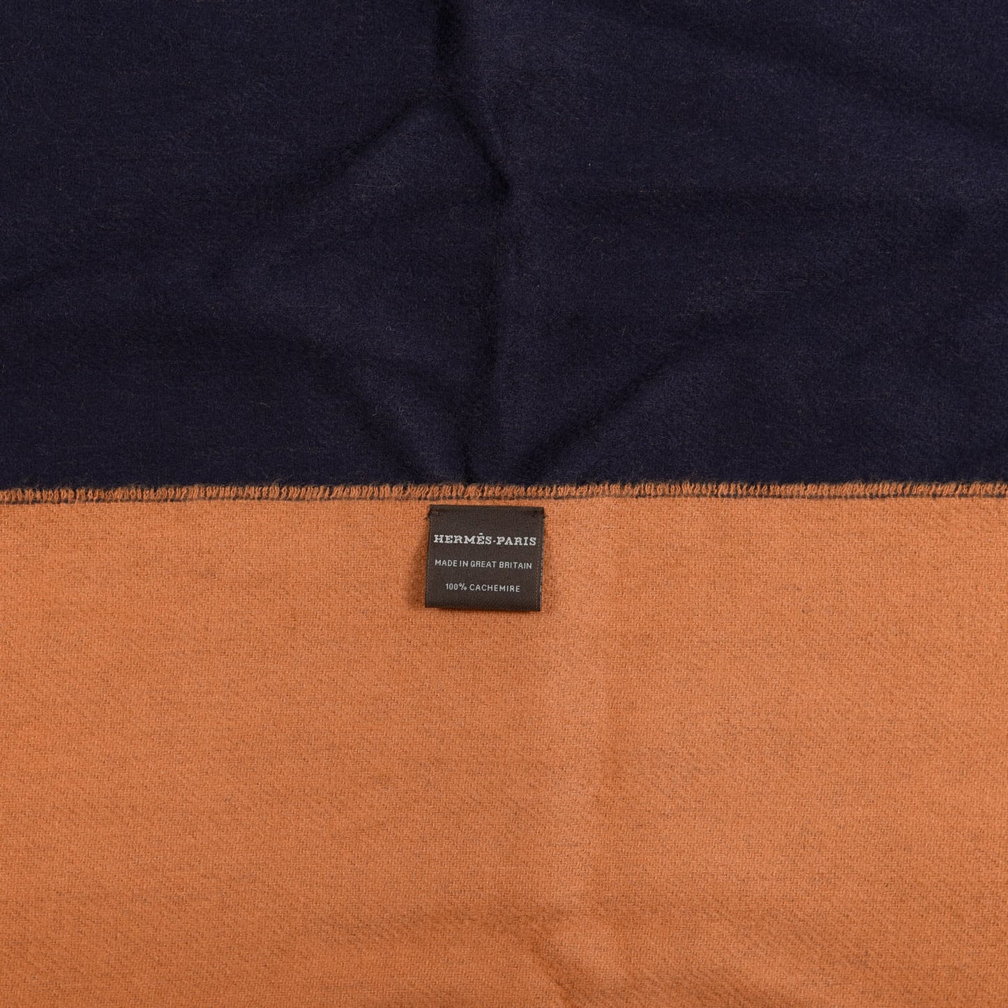 Cashmere Fringe Double Face Stole Marine Bronze