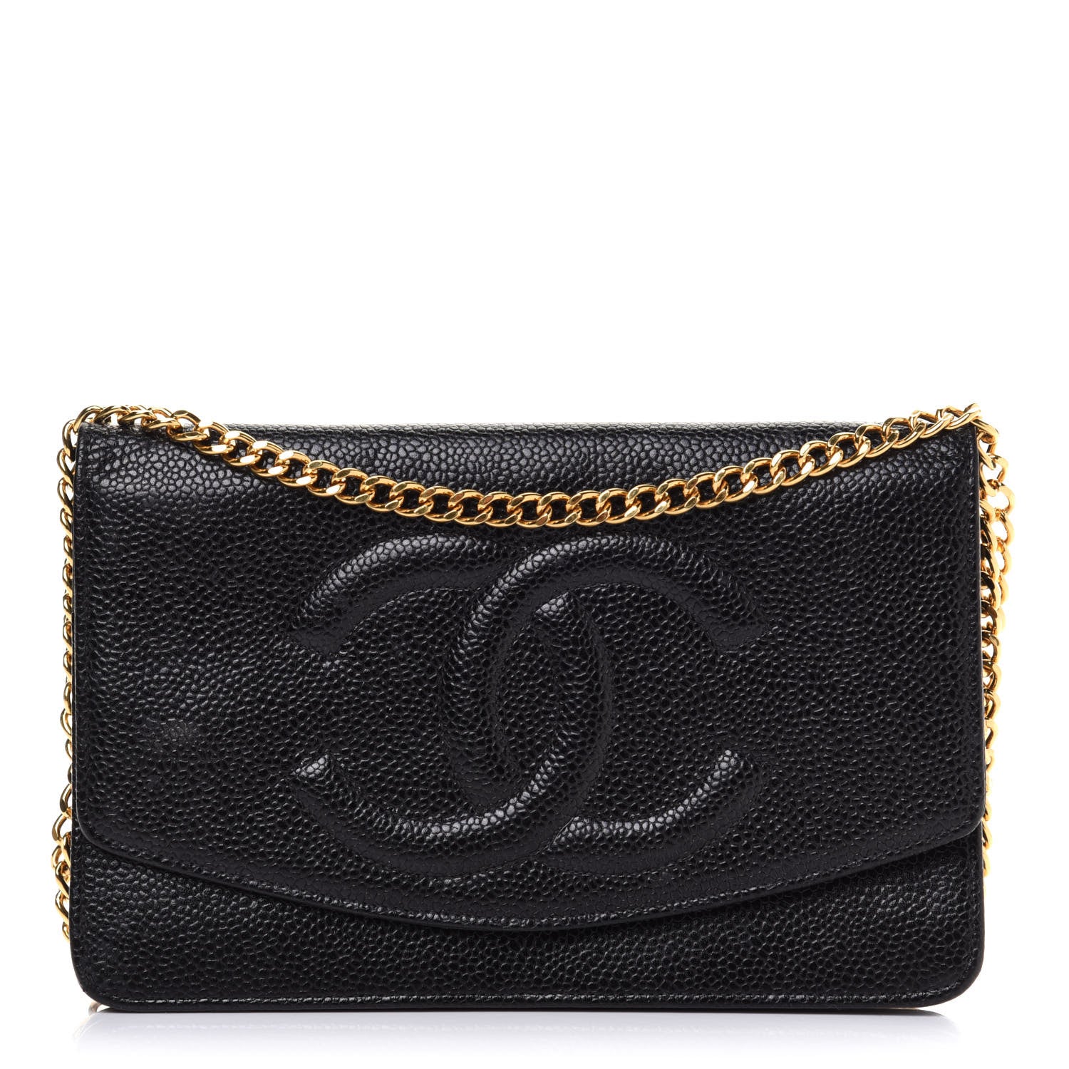Chanel Caviar Timeless CC Wallet On Chain WOC Black 1 of 13