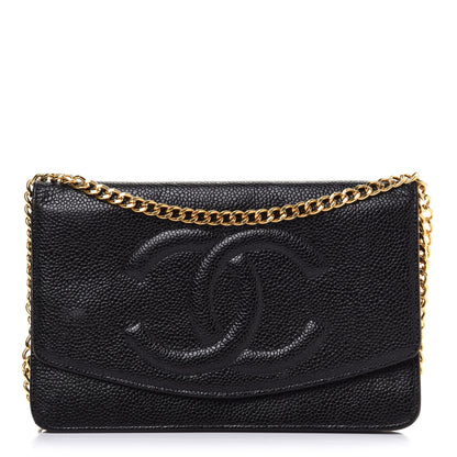 Chanel Caviar Timeless CC Wallet On Chain WOC Black 1 of 13