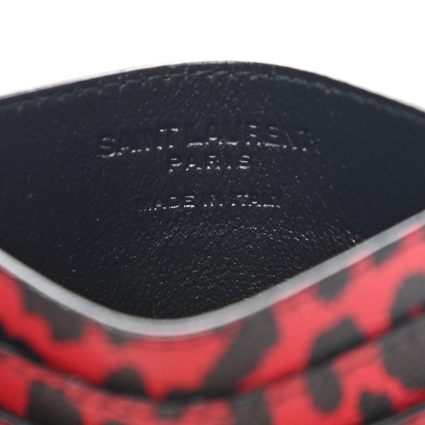 Grain De Poudre Baby Cat Print Card Case Rouge Eros Black
