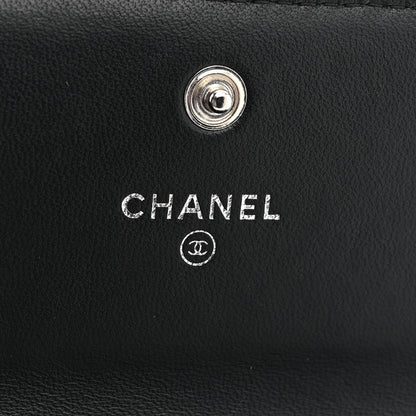 Chanel Lambskin Chevron Quilted Large Gusset Flap Wallet So Black 6 of 8