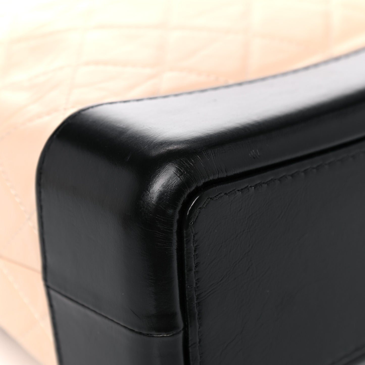 Aged Calfskin Quilted Small Gabrielle Backpack Beige Black