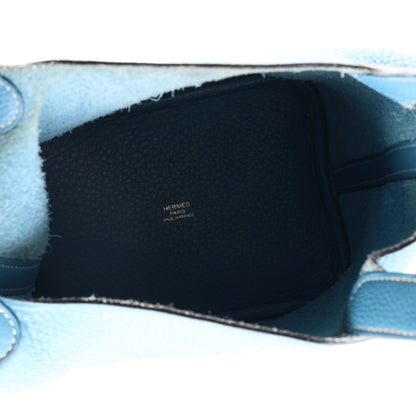 Hermes Taurillon Clemence Picotin Lock 18 PM Blue Jean 5 of 10