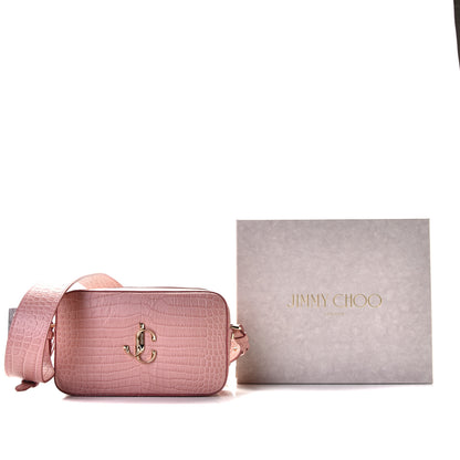Jimmy Choo Calfskin Crocodile Embossed Varenne Camera Bag Blush 10 of 10