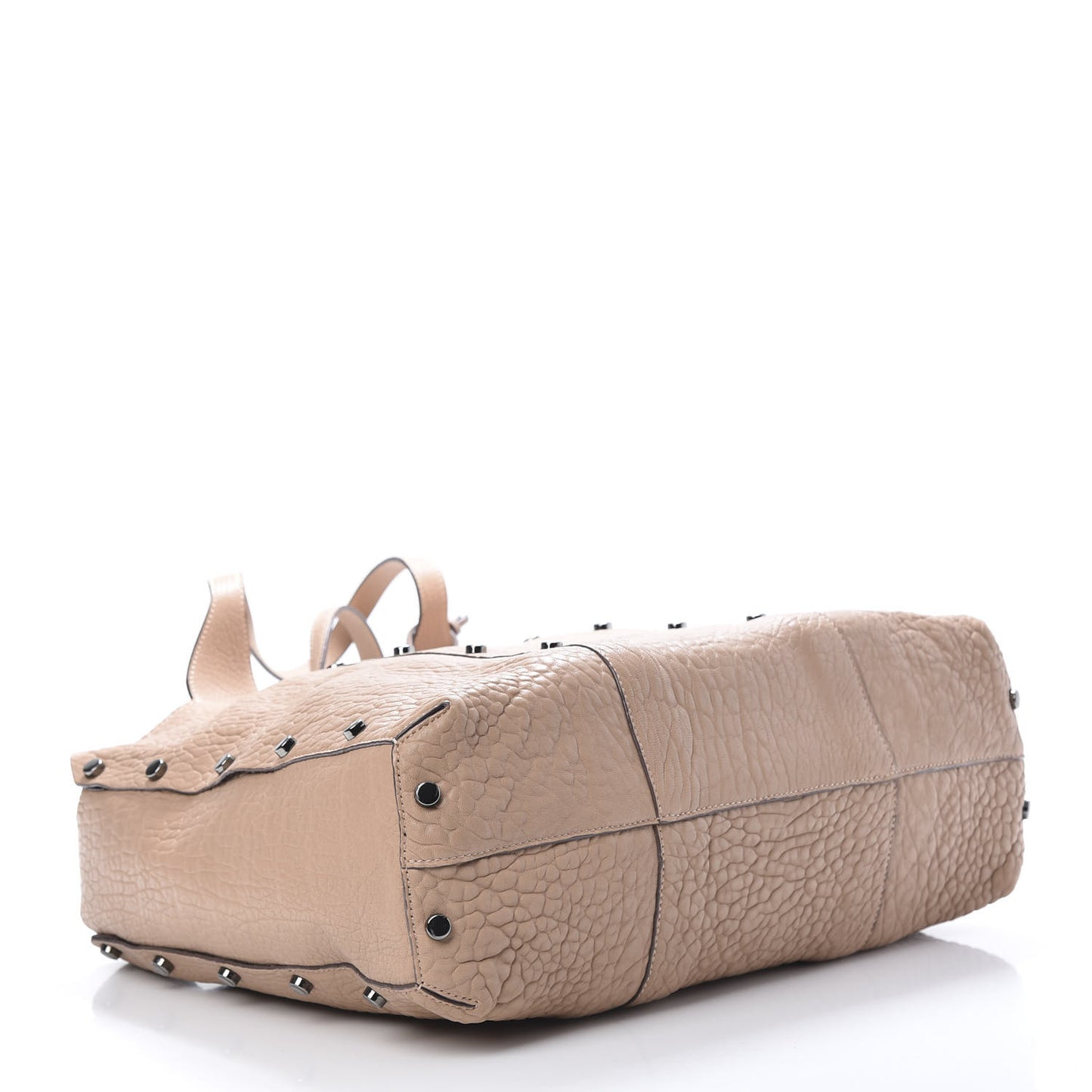 Grained Calfskin Studded Lockett Shopper Tote Ballet Pink