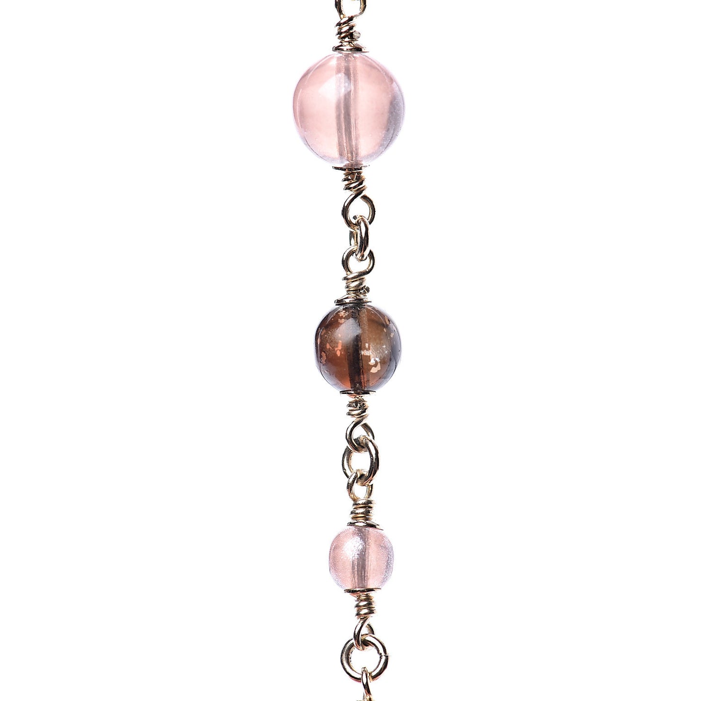 Beaded Resin CC Long Necklace Gold Multicolor