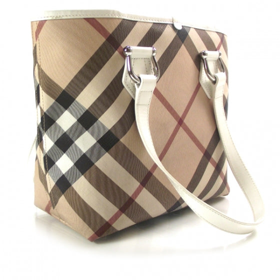 Burberry Nova Check Tote White 3 of 10
