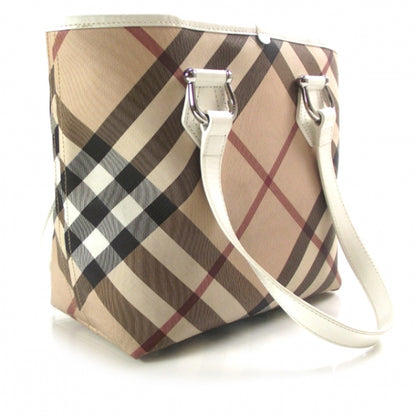 Burberry Nova Check Tote White 3 of 10