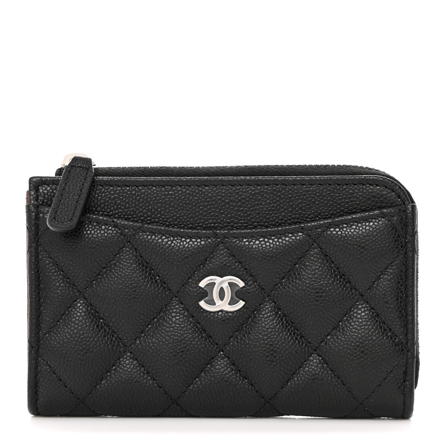 Chanel Caviar Quilted CC Zip Around Card Holder Black 1 of 8