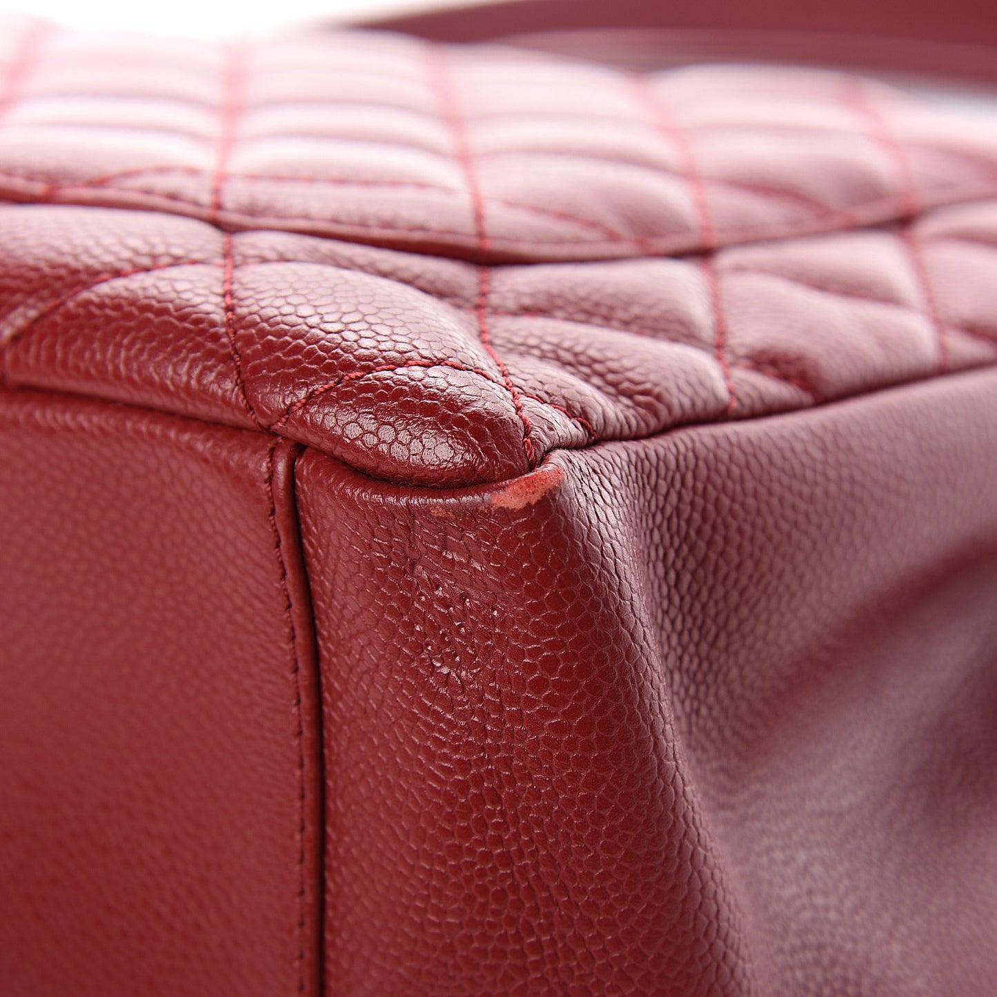 Caviar Quilted Grand Shopping Tote GST Red