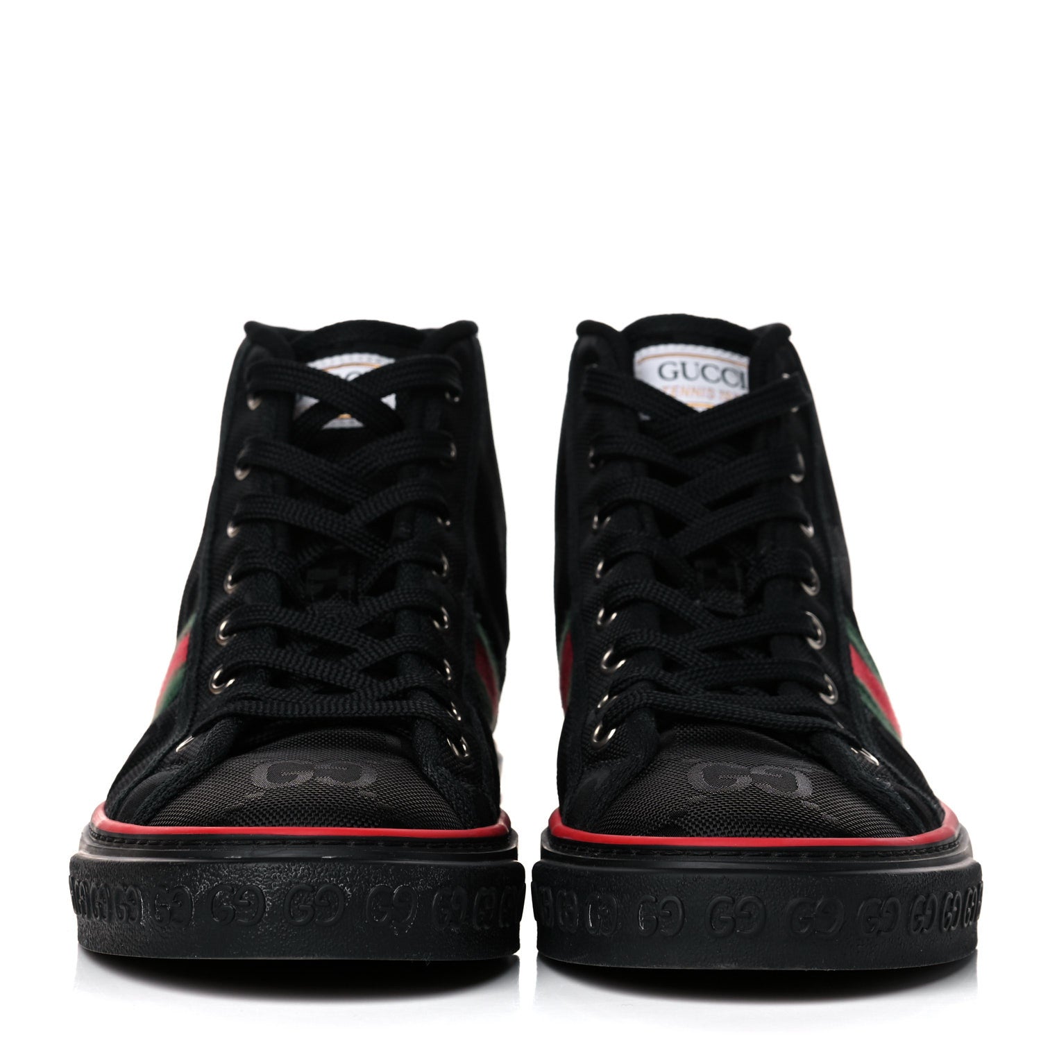 Gucci Econyl Nylon Web Monogram Off The Grid Womens 1977 Tennis High Top Sneakers 39.5 Black 2 of 15