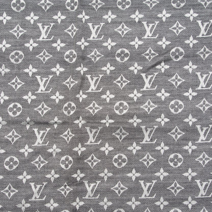 Louis Vuitton Wool Silk Monogram Denim Shawl Black 1 of 7