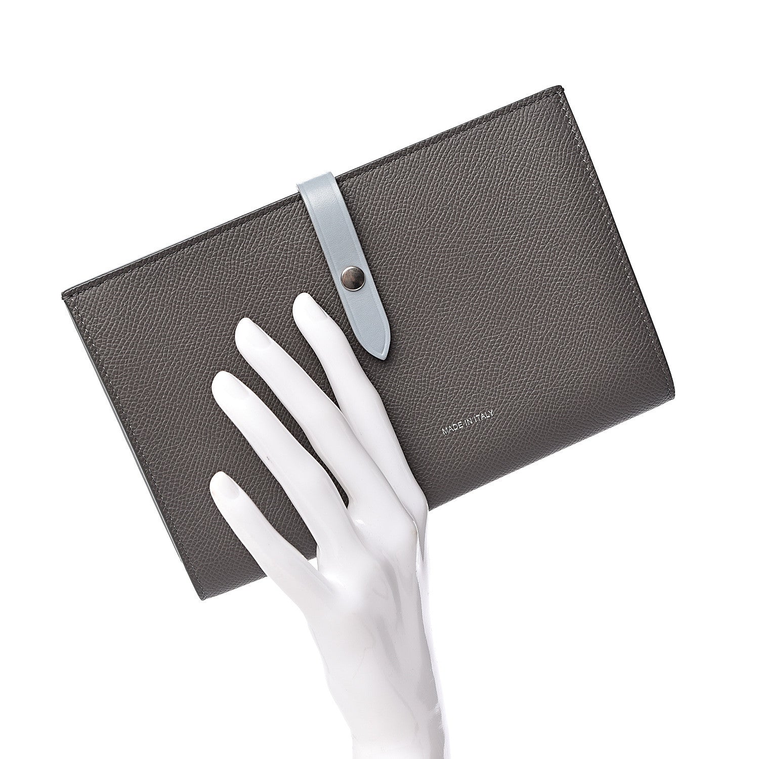 Celine Grained Calfskin Large Multifunction Strap Wallet Pebble Mineral 2 of 8